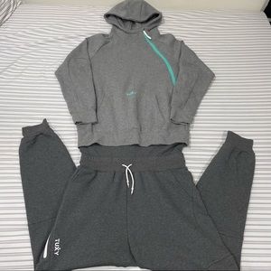 Tuxy Suit TUXY.CO One Piece Sweatsuit Gray Charcoal Blue Size XL.